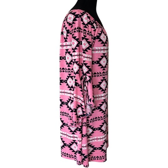 Women's TEE FOR THE SOUL Brand Shift Dress Geometric Print Poly Blend Size M - Picture 4 of 16